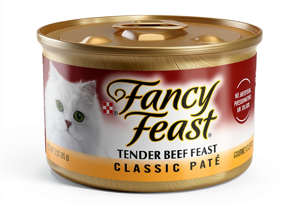 Purina Fancy Feast wet cat food can with beef liver pate
