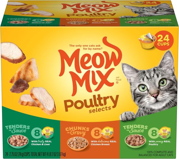 Meow Mix Wet Cat Food Poultry Variety Pack for Cats-0