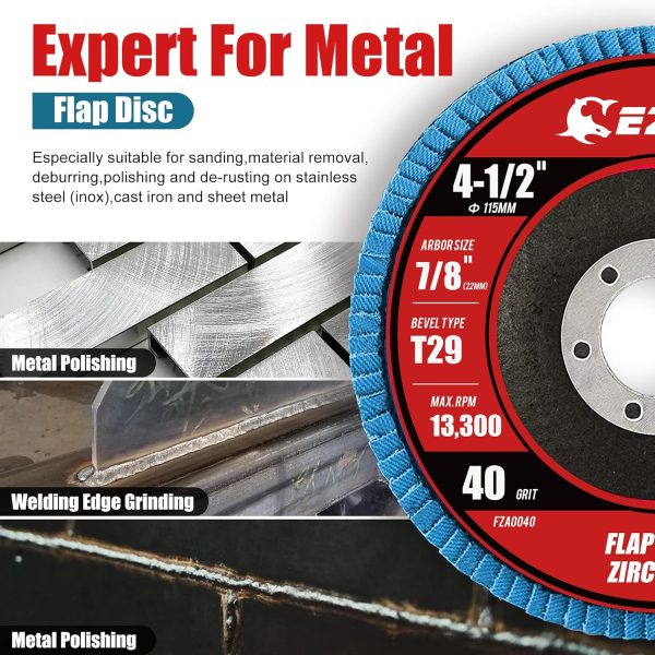 EZARC Flap Disc Zirconia Grinding Metal Wood Professional-3