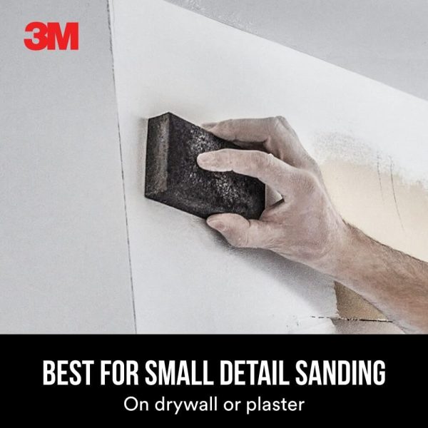 3M Sanding Sponge Flexible Foam Dual Grit Wood Metal Plastic-1