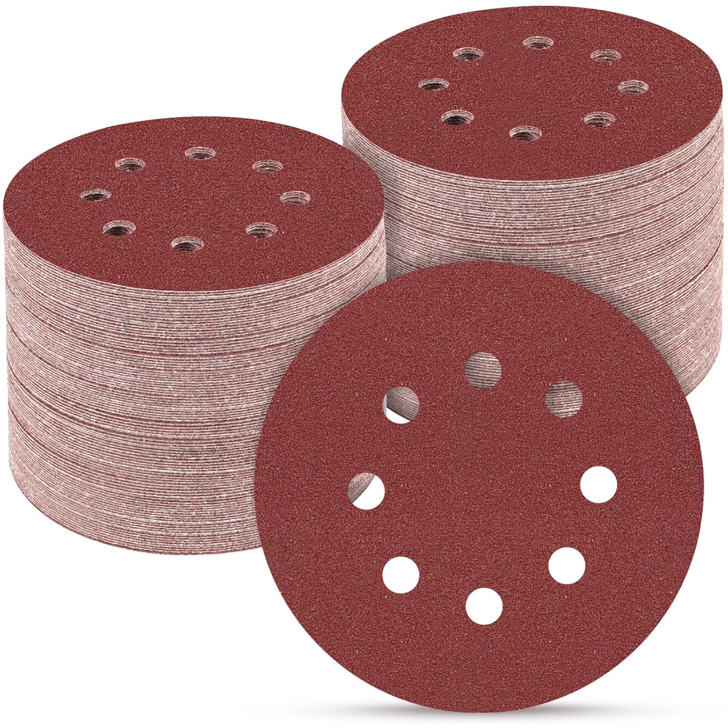 POTUINOM sanding discs in use on a wooden surface