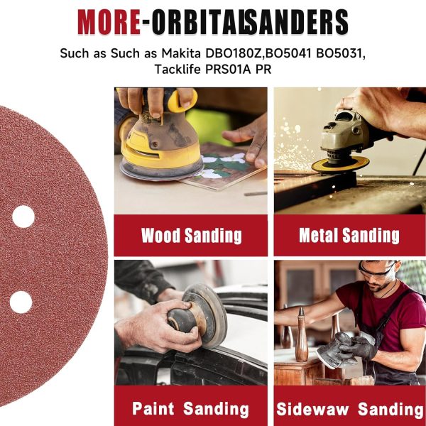 POTUINOM Sanding Discs 6 Inch Aluminum Oxide 6 Hole-2