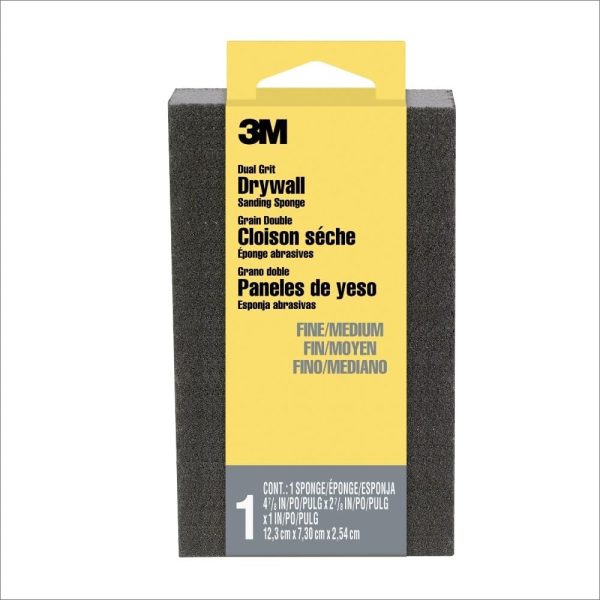 3M Sanding Sponge Flexible Foam Dual Grit Wood Metal Plastic-0