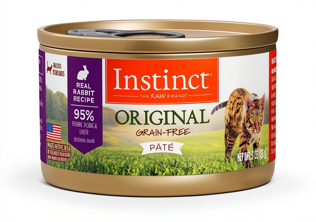 'Nature's Variety Instinct wet cat food can with rabbit flavor'
