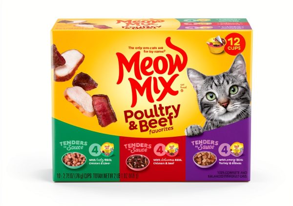 Meow Mix Tender Favorites Wet Cat Food Poultry Beef-0