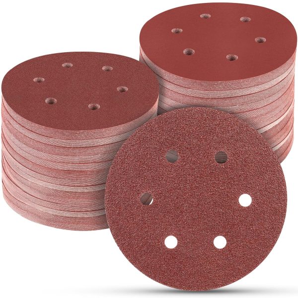 POTUINOM Sanding Discs 6 Inch Aluminum Oxide 6 Hole-0
