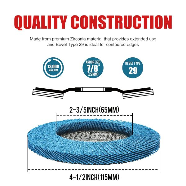 EZARC Flap Disc Zirconia Grinding Metal Wood Professional-1