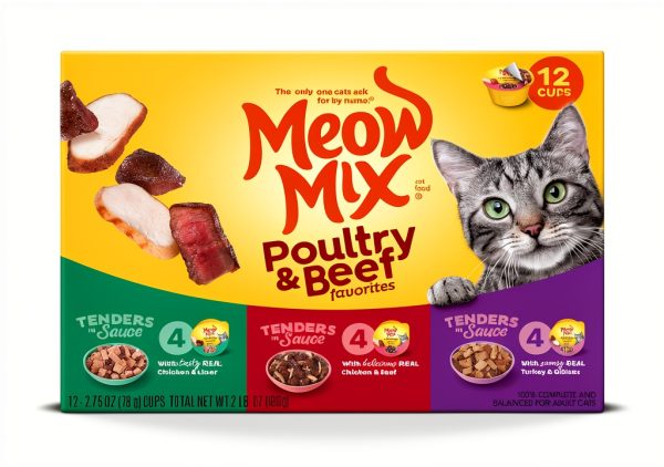 Meow Mix Tender Favorites Wet Cat Food Poultry Beef-6