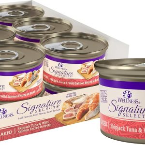 Wellness Grain Free Wet Cat Food Tuna Salmon Flaked-0