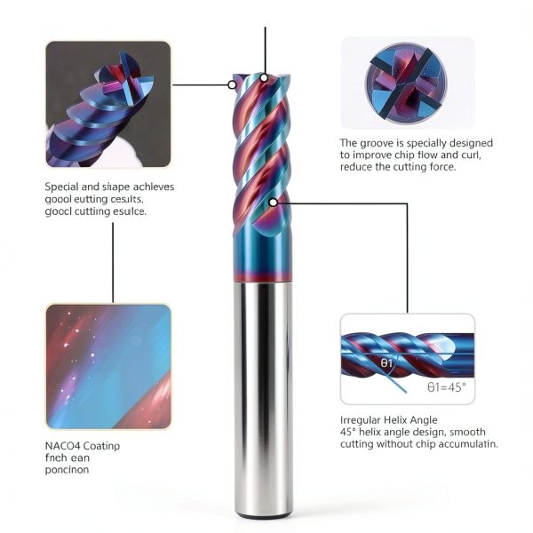 Square Nose End Mill AYCHOLIZ Tungsten 1/8in-2