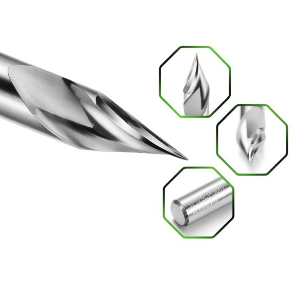 SHARPRO 30 Degree Chamfer End Mill Set 45/60/90 1 Flute 0.5mm Shank-3