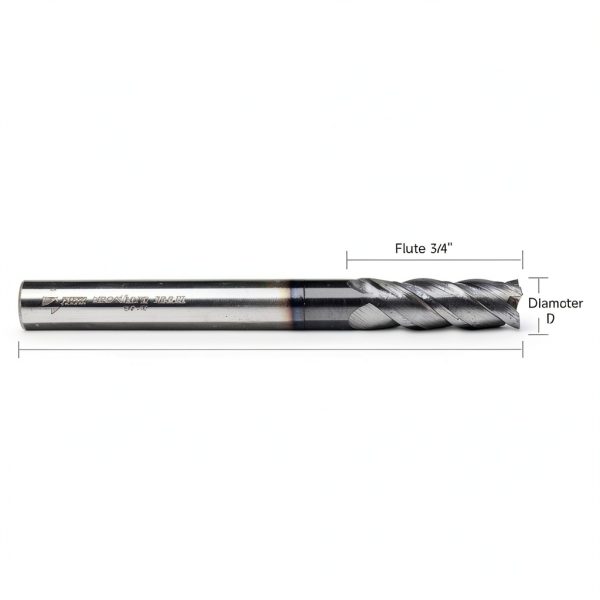 Square Nose End Mill PRO PRECISION 1/4 in TiAlN Carbide-1