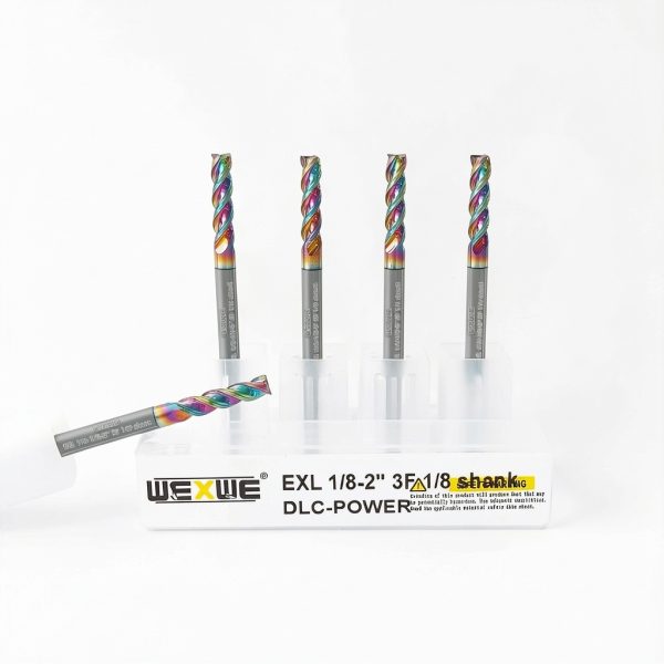 WEXWE Diamond Coated Square Nose End Mill Set D4-75L 3F 5PC-0