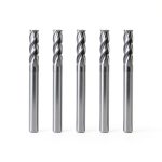 XYunEnZ Ball Nose Carbide End Mill 4-Flute 1/8"-1/2" High Speed Steel-0
