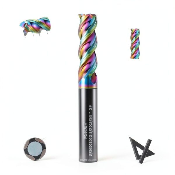 WEXWE Diamond Coated Square Nose End Mill Set D4-75L 3F 5PC-5