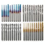 Genmitsu 40pcs End Mills CNC Router Bits, 1/8" Shank CNC Cutter Milling Carving Bit Set Including 2-Flute Flat Nose & Ball Nose, Nano Blue Coat & Titanium Coat, MC40A-0