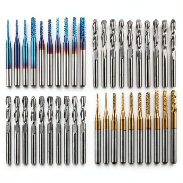 Genmitsu 40pcs End Mills CNC Router Bits, 1/8" Shank CNC Cutter Milling Carving Bit Set Including 2-Flute Flat Nose & Ball Nose, Nano Blue Coat & Titanium Coat, MC40A-0