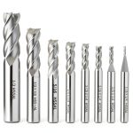 AUTOTOOLHOME End Mill 4-Flute HSS Cutter Set 8 1/16 to 1/2-0