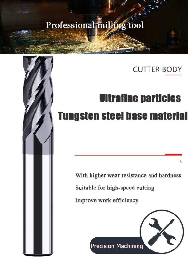 3/8" Carbide Square End Mill Home of quality tools AlTiN 4 Flute-2