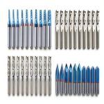 FoxAlien 1/8" Shank CNC Router Bits Kit – Engraving & Ball Nose Mills-0