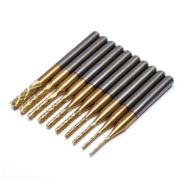 Genmitsu 40pcs End Mills CNC Router Bits, 1/8" Shank CNC Cutter Milling Carving Bit Set Including 2-Flute Flat Nose & Ball Nose, Nano Blue Coat & Titanium Coat, MC40A-5