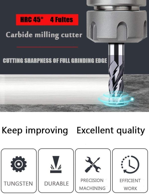 Carbide Square End Mill 3/4 in 4Flute AlTiN Home of quality tools-2