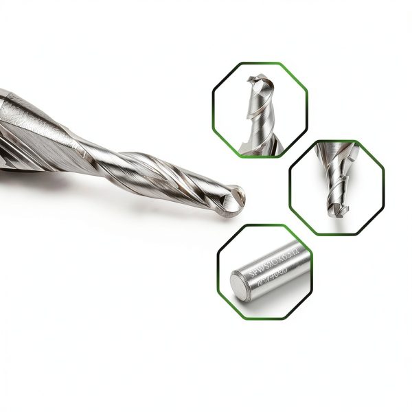 1/8 Ball Nose Router Bits SHARPRO Carbide Upcut End Mill 1/4" Shank-2