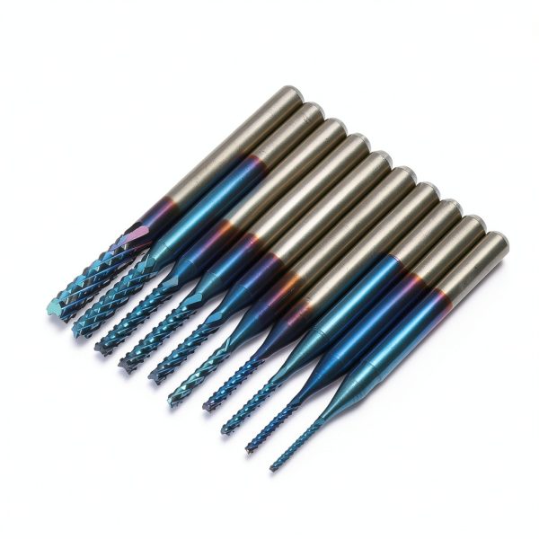 Genmitsu 40pcs End Mills CNC Router Bits, 1/8" Shank CNC Cutter Milling Carving Bit Set Including 2-Flute Flat Nose & Ball Nose, Nano Blue Coat & Titanium Coat, MC40A-4